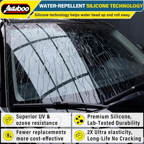 Vista 3 de AUTOBOO Limpiaparabrisas de silicona profesional de 16 + 16 pulgadas