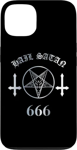 Vista 7 de iPhone 16 Upside Down Cross Satanic Pentagram Hail Satan 666 Case