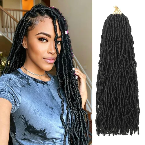 Vista 16 de Extensiones de cabello de ganchillo de 12 pulgadas de pelo sintético de ganchillo 1B, extensiones de cabello de ganchillo suaves