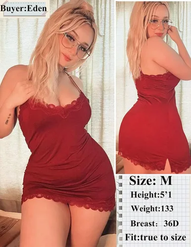 Vista 2 de Avidlove Lencería sexy para mujer, ropa de dormir, camisón, babydoll, lencería de algodón