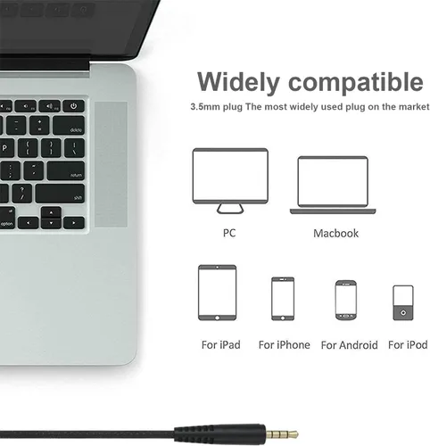 Vista 3 de Anivia MH602 - Auriculares para juegos para PC, PS5, PS4, Nintendo, Xbox One Mac, auriculares estéreo con cable con micrófono de cancelación