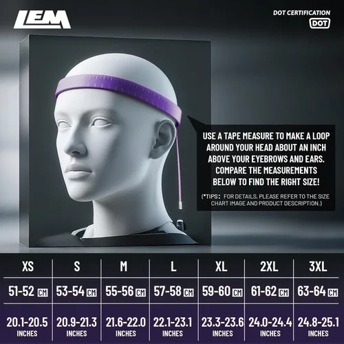 Vista 2 de LEM Cascos de motocicleta de cara completa, cascos para hombres, con certificado DOT, PINLOCK y DVS de doble visión, casco de motocicleta de calle
