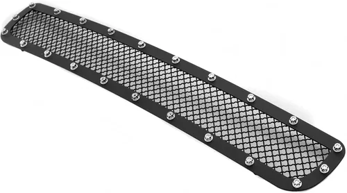 Vista 8 de APS Compatible con Chevy Silverado 2500HD 3500HD 2011-2014 Parachoques inferior de acero inoxidable de malla negra Rejilla frontal Inserto C76832H