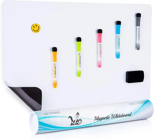 Vista 9 de Yuc hoja de pizarrón blanco magnético de 17" x 11", para colocar en el refrigerador y anotar las lista de comestibles para ir de compras