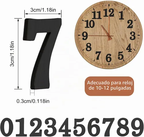 Vista 2 de Jetec - Kit de números de reloj de madera de 75 piezas en 5