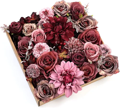 Vista 20 de Serra Flora Caja Combo de Flores Artificiales para Ramos de Boda DIY, Centros de Mesa, Arreglos, Despedida de Soltera, Fiesta, Decoraciones