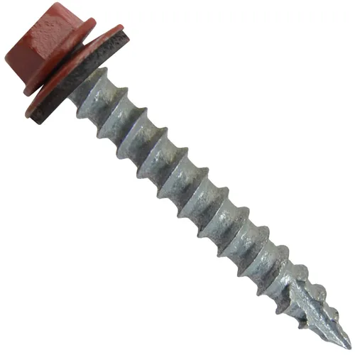 Vista 8 de Tornillos para techos de metal #14 (750) Tornillos x 1-1/2 "ABC Gris Arandela hexagonal Tornillo de techo de chapa metálica para techo.