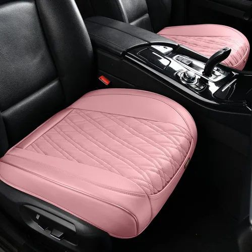 Vista 11 de TIEHESYT 2 fundas de piel de napa para automóviles, funda de asiento delantero inferior para automóvil, cojín de asiento sin respaldo