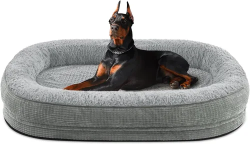 Vista 15 de JOEJOY Cama ortopédica para perros medianos, cama para mascotas de espuma viscoelástica con laterales de refuerzo, forro impermeable, funda