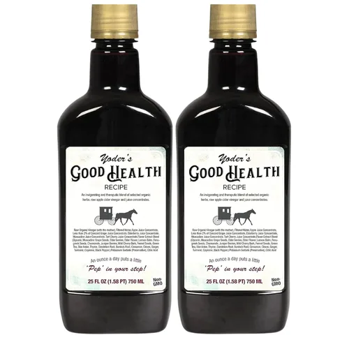 Vista 7 de Yoder's Good Health Receta Complejo de vinagre de sidra de manzana - 25 oz Tónico de hierbas Amish Harvest con jugo de saúco, hierbas orgánicas