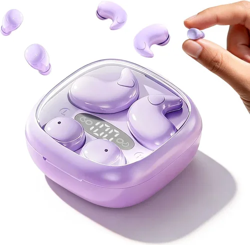 Vista 8 de Xmenha Auriculares invisibles inalámbricos con Bluetooth, para dormir de lado, pequeños y pequeños, pequeños y pequeños, de perfil bajo, discretos