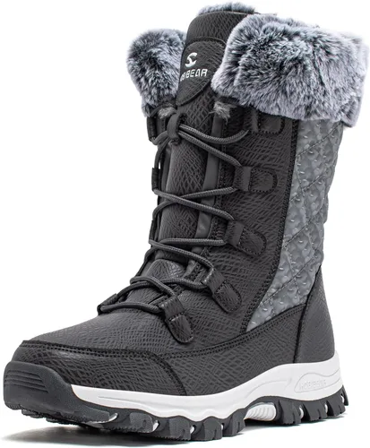 Vista 8 de HOBIBEAR - Botas de nieve de invierno para mujer Aw5778/Negro