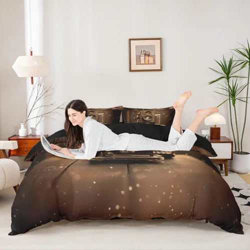 Vista 34 de Homewish Theater Cinema Poster Duvet Cover Set Twin Size,Retro Movie Bedding Sets 2Pcs for Kids Girls Boys Teens Room Decor,Popcorn Comforter Cover