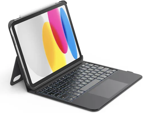 Vista 9 de Funda de teclado Belkin Pro con soporte magnético, teclado Bluetooth retroiluminado, controles multi-gestuales, compatibilidad de almacenamiento