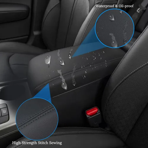 Vista 5 de Funda de consola central para Kia Optima 2016 2017 2018 2019 2020, accesorios funda para reposabrazos, impermeable, antiarañazos, de cuero
