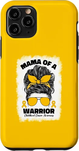 Vista 29 de Mama of A Warrior Messy Bun Mom Childhood Cancer Awareness Case for iPhone 17