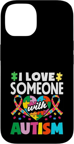 Vista 4 de Love Someone with Autism Awareness Puzzle Piece Ribbon Case for iPhone 16