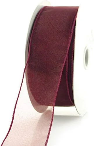 Vista 12 de Homeford Cinta de gasa transparente con borde con alambre, 25 yardas (1-1/2 pulgadas, belleza)