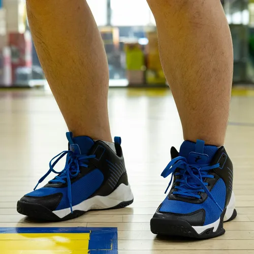 Vista 6 de BEOAPT Tenis de baloncesto para hombre, tenis deportivos para correr al aire libre, antideslizantes, ligeros, acolchados, tenis deportivos