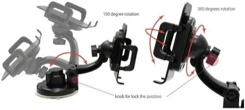 Vista 5 de Xenda Soporte universal para parabrisas de automóvil, soporte para teléfono celular, ventosa para iPhone 6/6 Plus/5S 5C 5 4S - iPod Touch Nano