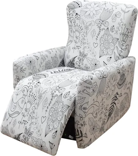 Vista 21 de Fundas para silla reclinable para silla reclinable, 4 piezas, funda para sofá reclinable con bolsillos, funda elástica antideslizante y reclinable