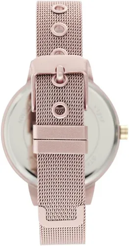 Vista 3 de Nine West Reloj de pulsera de malla rosa NW2280PKPK para mujer, Rosado, Movimiento de cuarzo