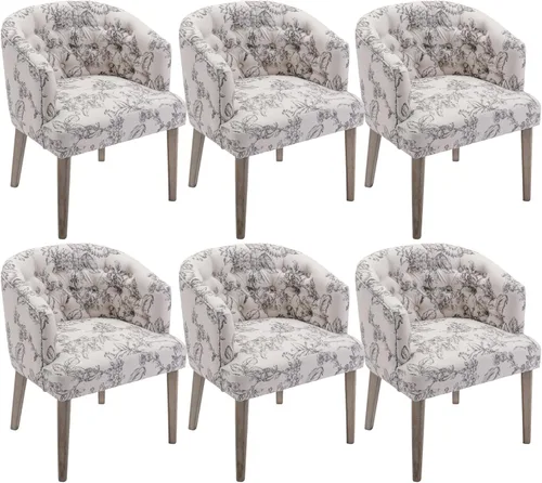 Vista 14 de DUOMAY Juego de 2 sillas de comedor modernas copetudas, silla auxiliar tapizada de lino, cómoda silla de barril con patas de madera para el hogar