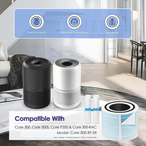 Vista 2 de Filtro de repuesto para removedor de humo Core 300 compatible con LEVOIT Filtro de repuesto Core 300-RF-SR para purificador de aire LEVOIT Core 300