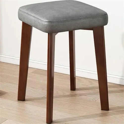Vista 7 de Solid Wood Square Office Stool Stackable & Scratch Resistant Stool Living Room Dining Table Stool High Stool Makeup Stool Fabric Small Square Stool