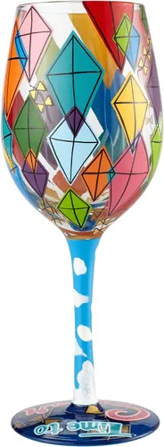Vista 2 de Enesco Designs by Lolita Time to Soar Soar - Vaso de vino soplado, 15 onzas, multicolor