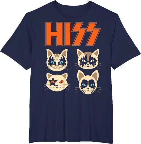 Vista 40 de Camiseta Hiss Funny Cats Kittens Rock Rockin, Negro