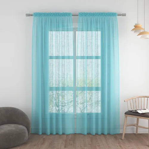 Vista 88 de UPOPO Paneles de Cortina Beige Pequeños Cortinas Transparentes de Gasa de 16 Pulgadas de Largo Cortinas de Cocina de Voile con Textura de Lino