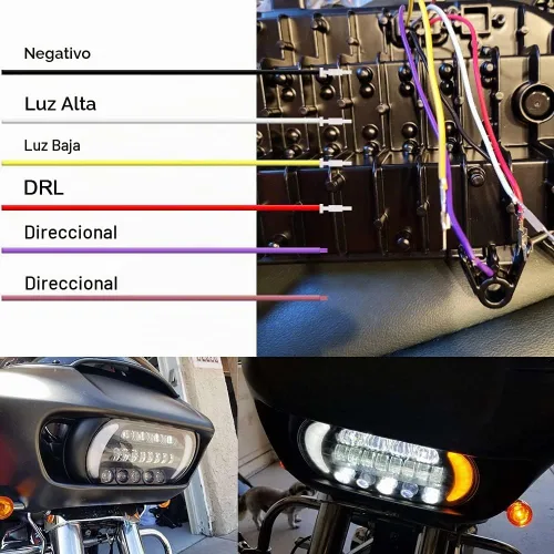 Vista 6 de Road Glide Faros LED con Intermitentes para Motocicletas, Luces Laterales de Circulación Diurna aptas para Motocicleta Road Glide 2015 2016 2017