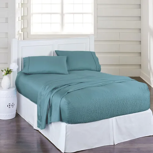 Vista 2 de BrylaneHome Bed Tite 300 Thread Count Sheet Set - Twin, Blue Floral
