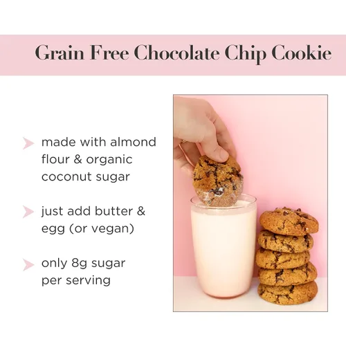 Vista 5 de Stellar Eats Mezcla para hornear galletas con chispas de chocolate, 9.4 onzas, 1 paquete, sin granos, sin gluten, sin lácteos, a base de plantas