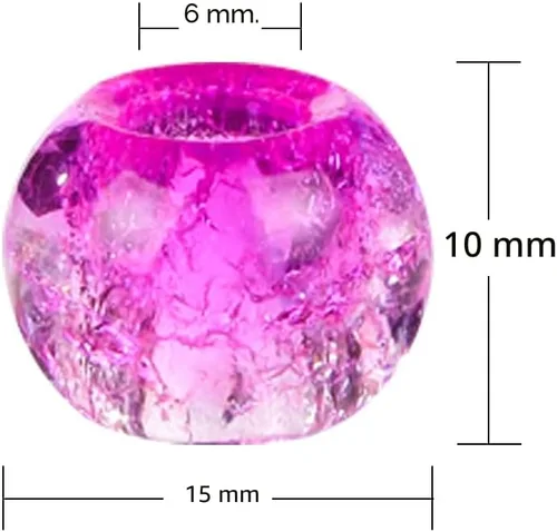 Vista 5 de 120 Piezas de Cuentas Europeas Surtidas para Manualidades Agujero Grande Cuentas Espaciadoras Lampwork Cuentas Europeas Coloridas para Collar Flor