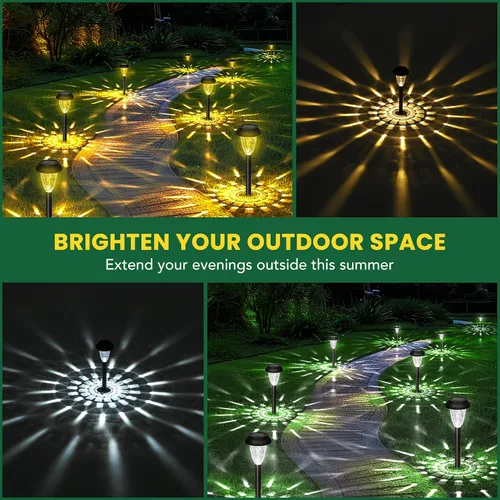 Vista 2 de GIGALUMI Luces solares impermeables para exteriores, paquete de 12 Blanco cálido