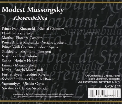 Vista 2 de Mussorgsky - Khovanshchina Ghiaurov Ciepi Cossotto