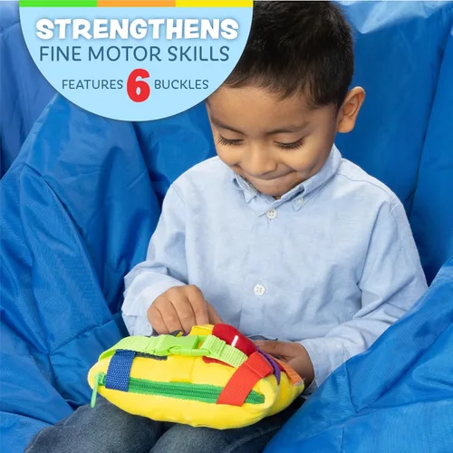 Vista 2 de Buckle Toy "Bongo" juguete para adquirir las capacidades básicas, juguete de peluche para viajes, para niño