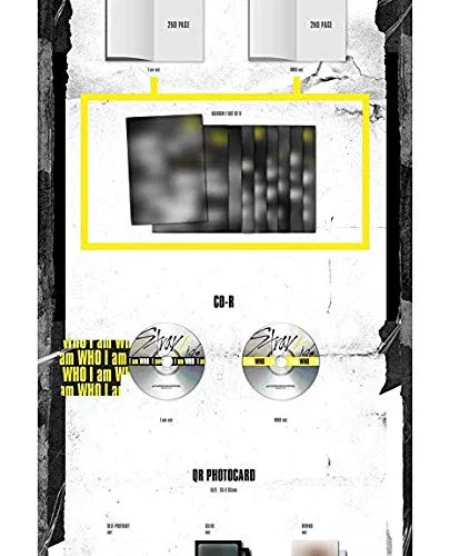Vista 3 de STRAY KIDS [I AM WHO] 2nd Mini Album 2 Ver Set+POSTER+PhotoBook+QR PhotoCard+Lyrics Poster+Tracking Number SEALED