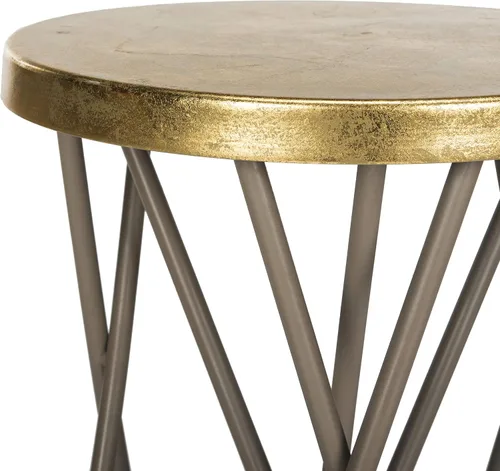 Vista 4 de Safavieh Taburete de bar Lorna, Beige/Dorado