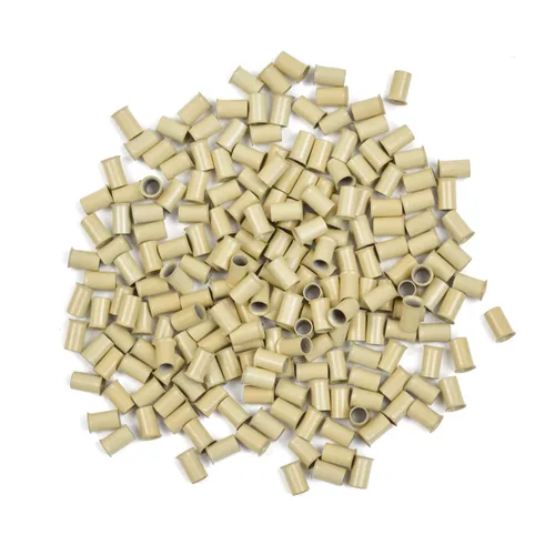 Vista 11 de 200 piezas de 0.134 in de microanillos de eslabones de cuentas de cobre sin silicona para extensiones de cabello (negro)
