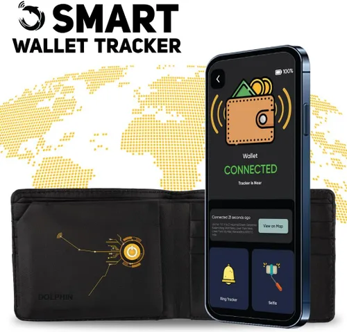 Vista 2 de tag8 Rastreador de billetera inteligente Dolphin, Negro -, Cartera Rfid
