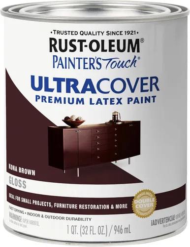 Vista 33 de Rust-Oleum 1976502 Painter's Touch - Pintura de látex, cuarto de galón, negro plano, 32 onzas líquidas, (paquete de 1)