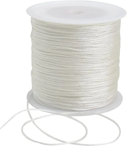 Vista 22 de TONIFUL Cordón de Nylon Negro de 1mm x 100 Yardas Cuerda de Satén para Hacer Pulseras y Joyas Cordón de Macramé Rattail Trim Collar a Granel Hilo