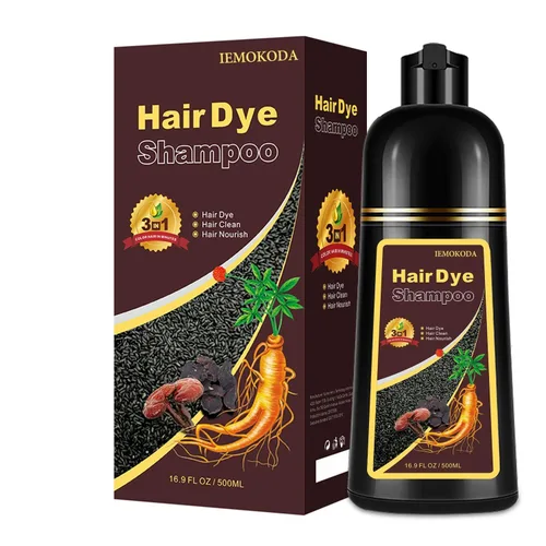 Vista 9 de YOCISKU Hair Dye Shampoo, 3 in 1 Gray Hair Coverage Herbal Dye Shampoo For natural-looking shine Ammonia-free fresh aroma stays gentle on