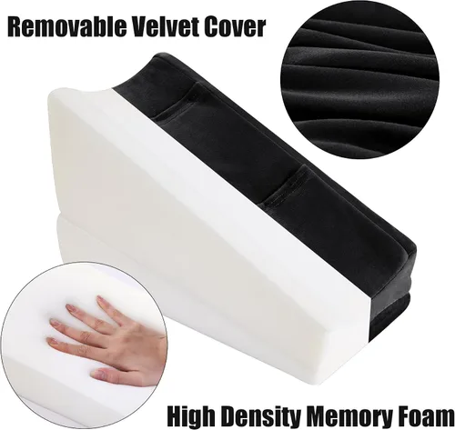 Vista 4 de Almohada de elevación de brazo ajustable 2 en 1 con bolsillos, cojín ergonómico de cuña para apoyo poscirugía, almohada de refuerzo de recuperación