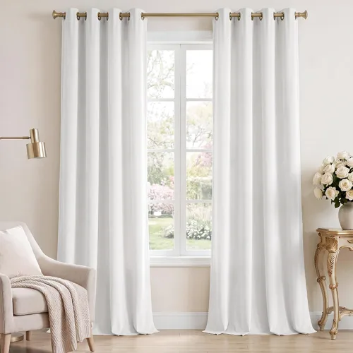 Vista 34 de StangH Cortinas de terciopelo gris de 84 pulgadas para oscurecer la habitación, con aislamiento térmico, cortinas gruesas y pesadas para sala