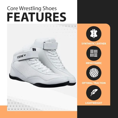 Vista 3 de CORE Zapatos de lucha Zapatos de lucha de alta tracción para hombres, mujeres, jóvenes y niños Zapatos duraderos para lucha libre, boxeo