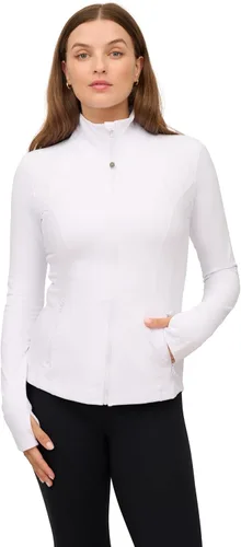 Vista 14 de 90 Degree By Reflex Chaqueta ligera atlética con cremallera completa, ajuste delgado, para correr, con aberturas para los pulgares Negro